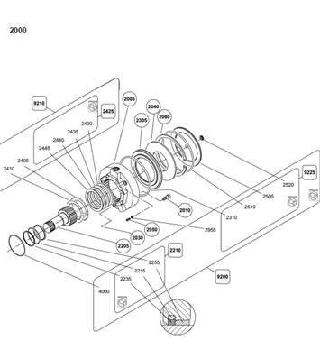 Moteur rotation tourelle avec freins, assemblage 99929379