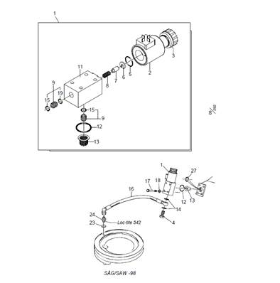 Lubrification de la chaîne pour unité de scie 98 LM999049