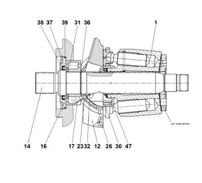 Pompe hydraulique tête d'abattage, rotation 7032910