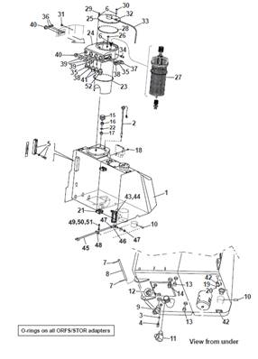 Réservoir hydraulique, montage 9905579