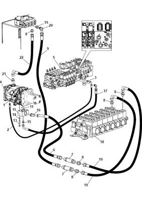 Pompe de grue, conduites hydrauliques 9991193