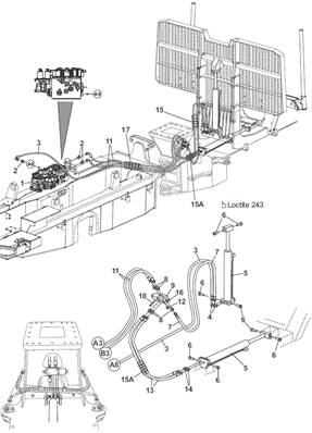 Grille amovible, conduites hydrauliques 9991603