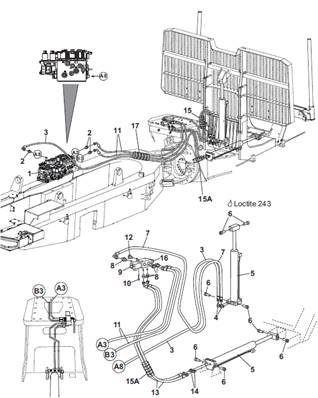 Grille amovible, conduites hydrauliques 9992366