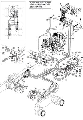 Moteur d'avancement avant MSE08, conduites hydrauliques 9992703