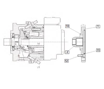 Pompe hydraulique tête abattage, plaque d'adaptation 9992757