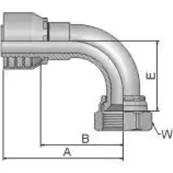 Embout à sertir PARKER JIC 3/4 - 90°- Long - Série 48 13Y48-8-8