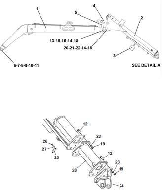 Grue 250/260 11,5m, assemblage 9900900