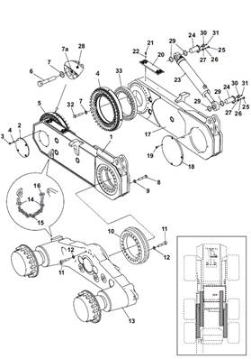 Bogie pendulaire avant, montage 9901207