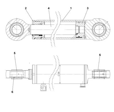 Vérin hydraulique direction, assemblage 9991201