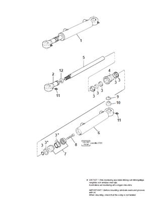 Vérin hydraulique marche-pied, assemblage 9991532