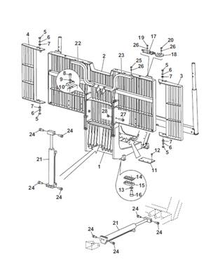 Grille amovible hydraulique et mécanique, montage 9991579