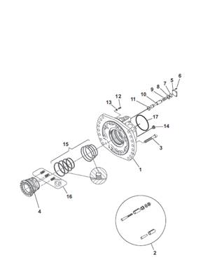 Moteur d'avancement arrière, carter 9991877