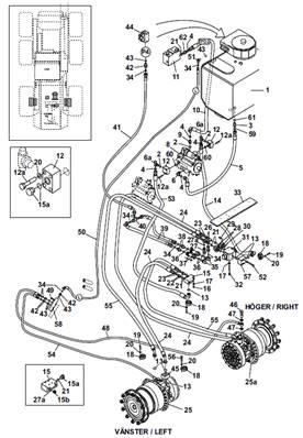 Moteur d'avancement arrière,conduites hydrauliques 9991879