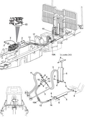 Grille amovible, conduites hydrauliques 9992417