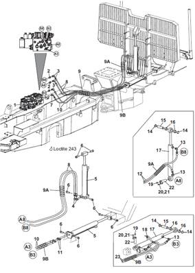 Grille amovible, conduites hydrauliques 9992455