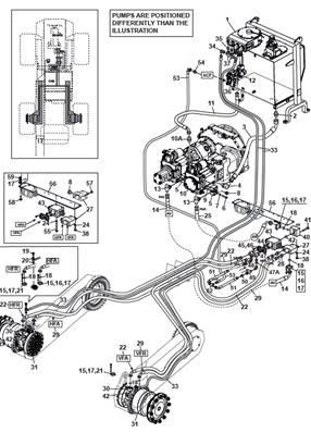 Moteur d'avancement avant MSE08, conduites hydrauliques 9992911