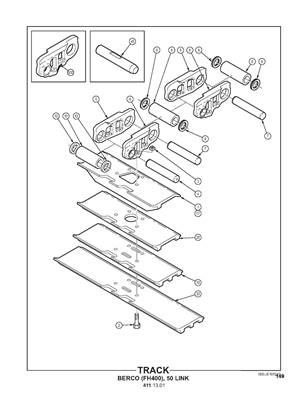 Assemblage des chenilles, train de chaîne FH400 50 maillons 4111301